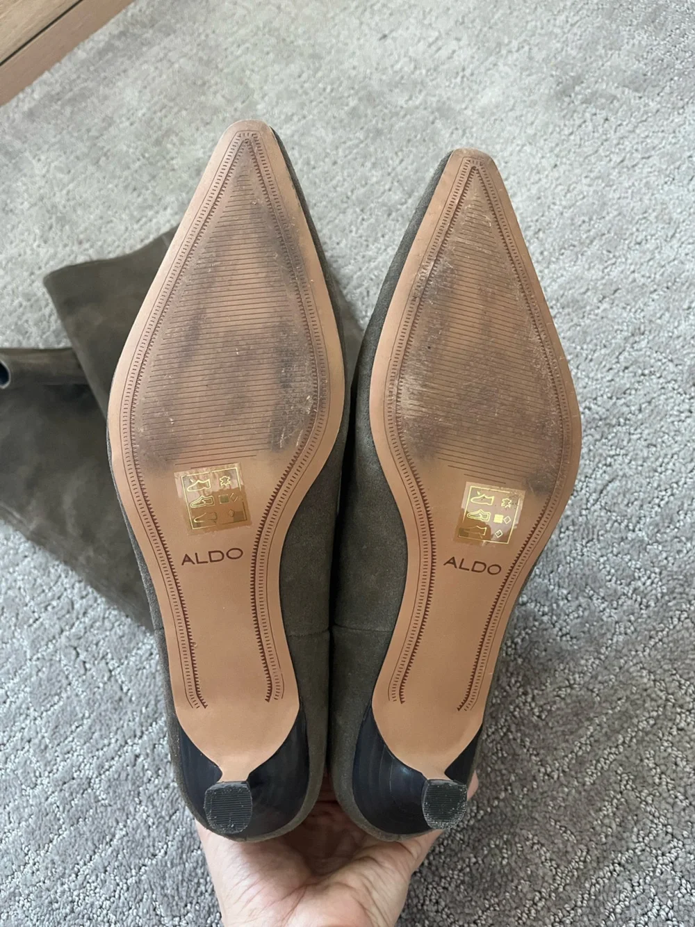 Aldo Suede Over-the-Knee Pointed-Toe Boots